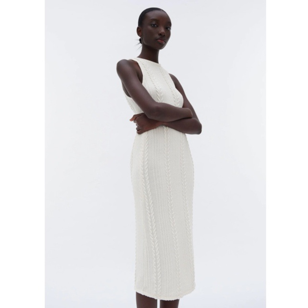 Zara cable knit midi dress NWT